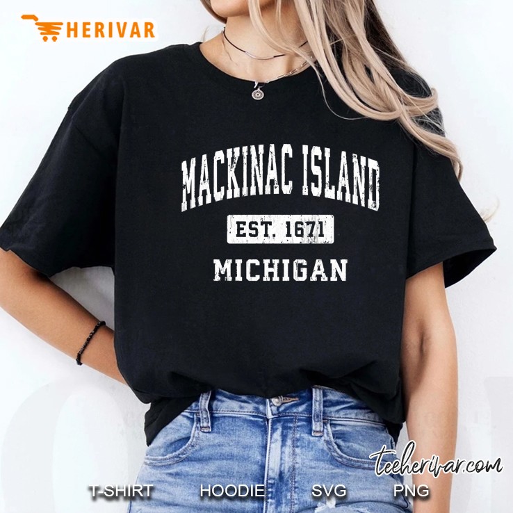 Mackinac Island Michigan Mi Vintage Established Sports Ladies Tee
