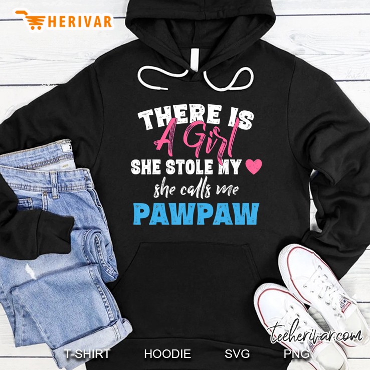 Mens Grandpa Gifts Girl Stole My Heart Calls Me Pawpaw Hoodie