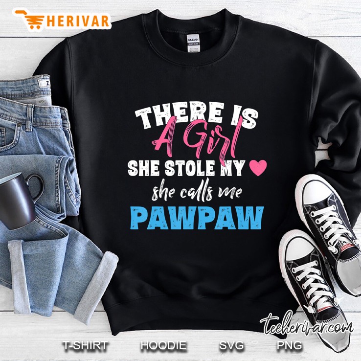 Mens Grandpa Gifts Girl Stole My Heart Calls Me Pawpaw Sweatshirt