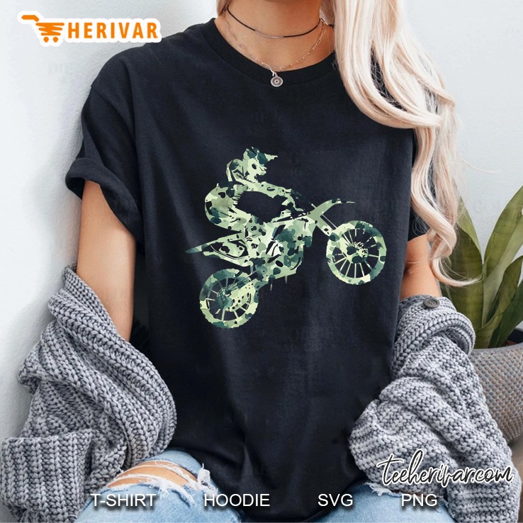 Motocross Dirt Bike Racing Camo Motorcycle Rider Gift Hoodie