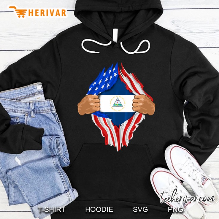 Nicaraguan Blood Inside Me Nicaragua Flag Gift Hoodie