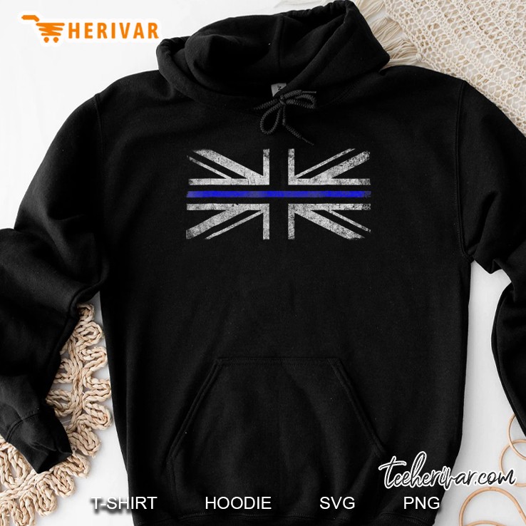 Police Uk Flag Blue Line Police Officer Hoodie