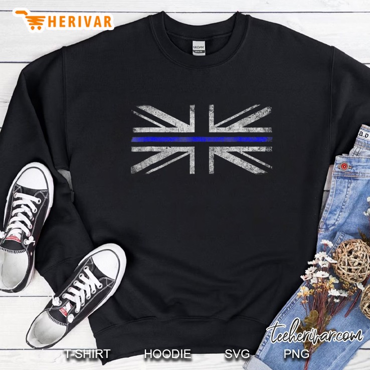 Police Uk Flag Blue Line Police Officer Sweatshirt