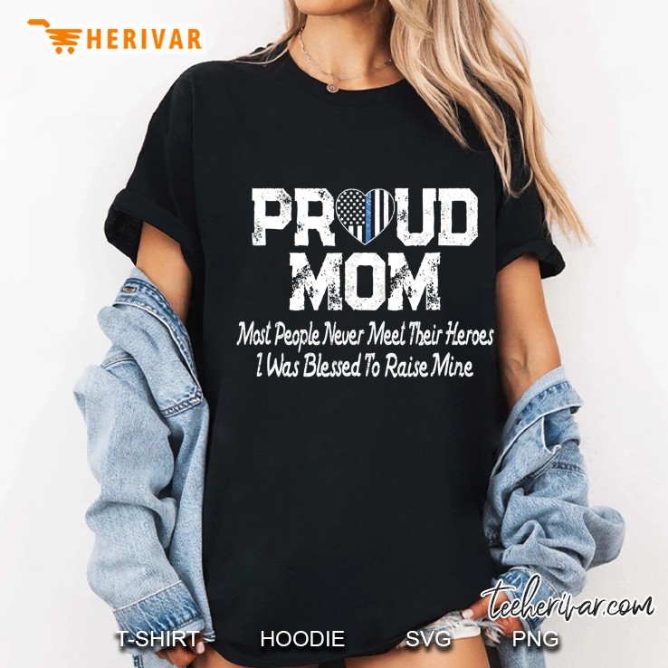 Proud Police Officer Mom Thin Blue Line Hoodie