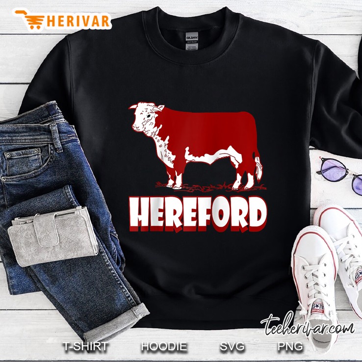 Red Baldy Bulls, Hereford Cow Picture, Kansas Cattle Farming Raglan Baseball Sweatshirt