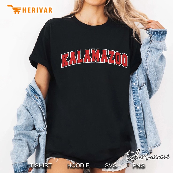 Retro Kalamazoo Michigan Varsity College Style Ladies Tee