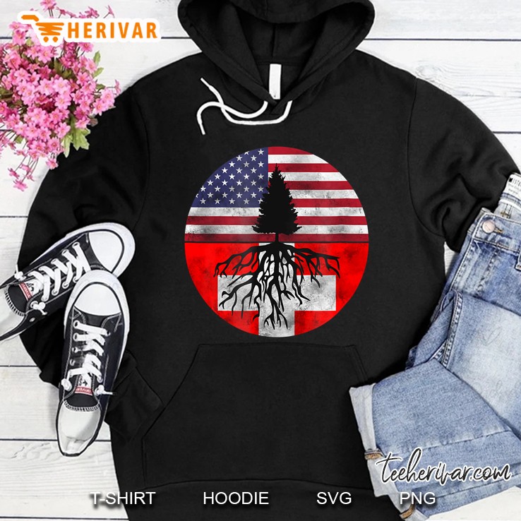 Swiss Roots Usa Switzerland Flag Hoodie
