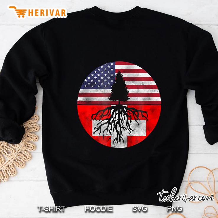 Swiss Roots Usa Switzerland Flag Sweatshirt
