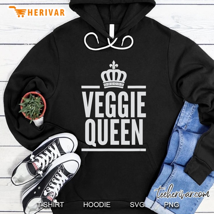 Vegan Veggie Queen Crown Art Vegetable Lover Gift Hoodie