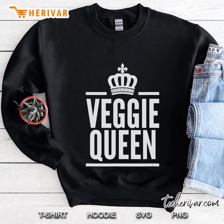 Vegan Veggie Queen Crown Art Vegetable Lover Gift Sweatshirt