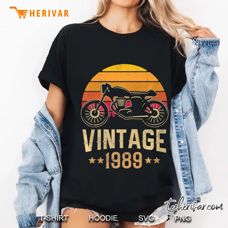 Vintage 1989 Retro Cafe Racer Motorcycle 31Th Birthday Gift Premium Ladies Tee