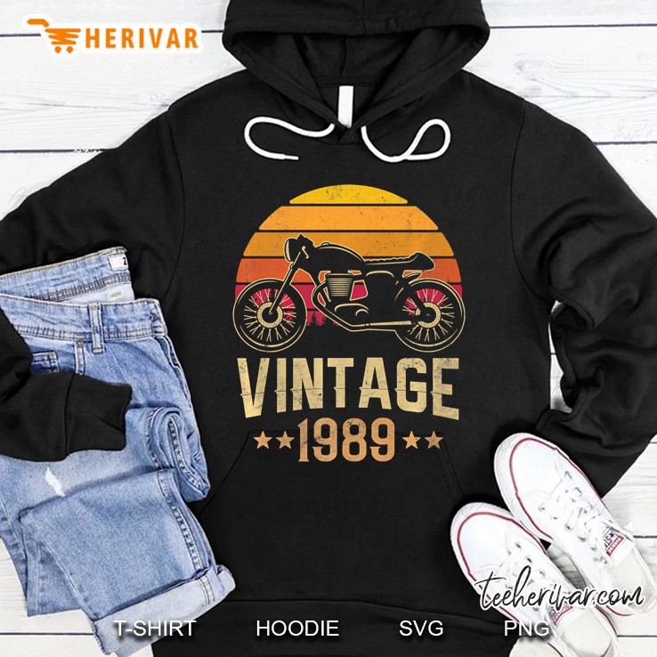 Vintage 1989 Retro Cafe Racer Motorcycle 31Th Birthday Gift Premium Hoodie