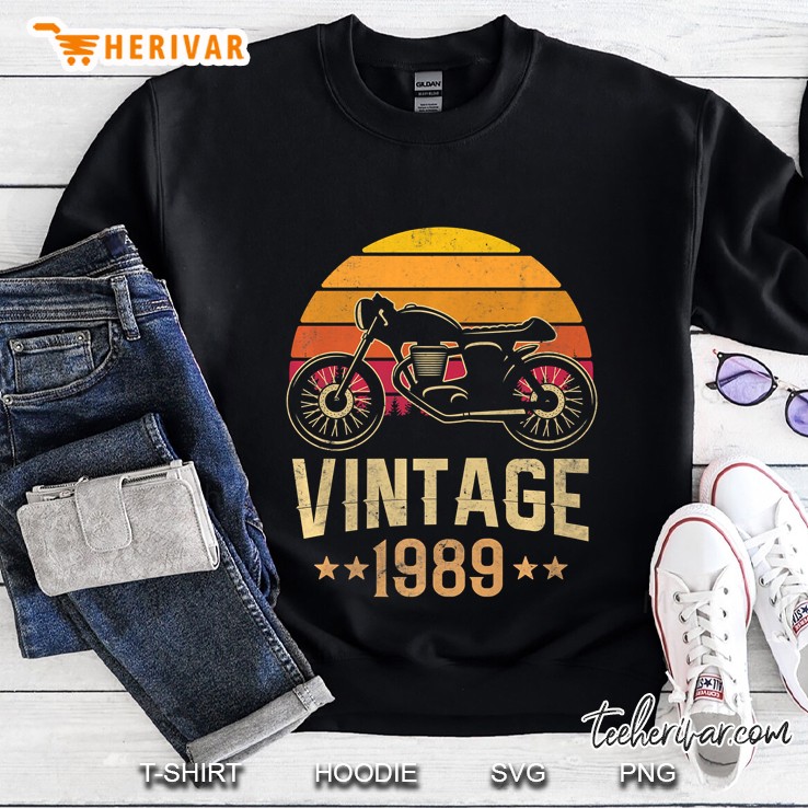 Vintage 1989 Retro Cafe Racer Motorcycle 31Th Birthday Gift Premium Sweatshirt