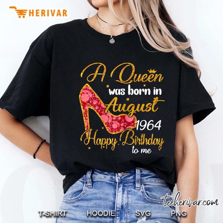 Womens A Queen Was Born In August 1964 55Th Birthday Gifts Hoodie