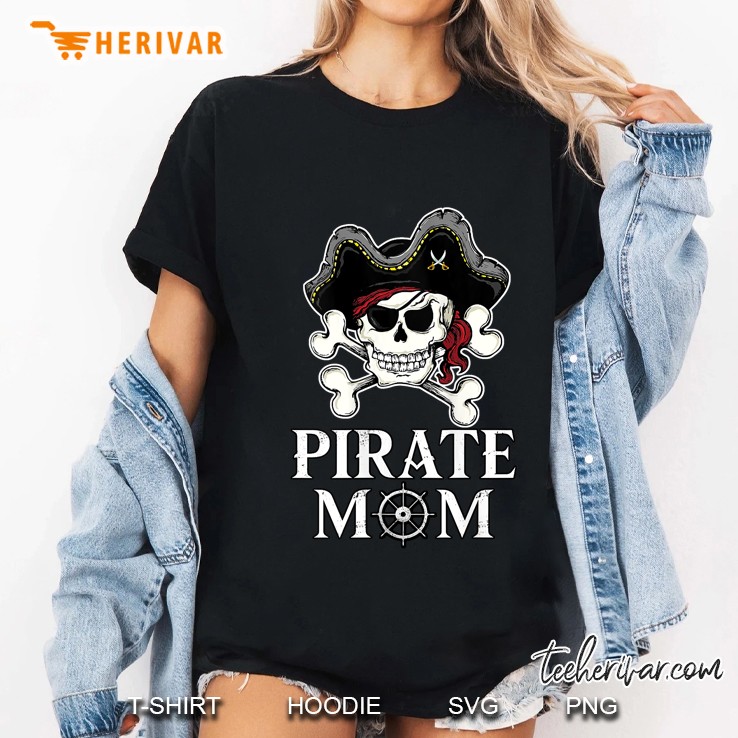 Womens Pirate Mom Funny Costume Family Matching Ladies Tee