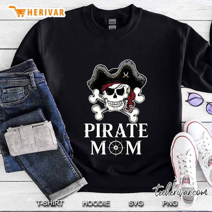Womens Pirate Mom Funny Costume Family Matching Sweatshirt