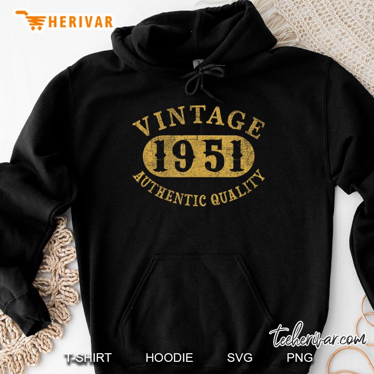 69 Years Old 69Th Birthday, Anniversary Gift Vintage 1951 Ver2 Hoodie