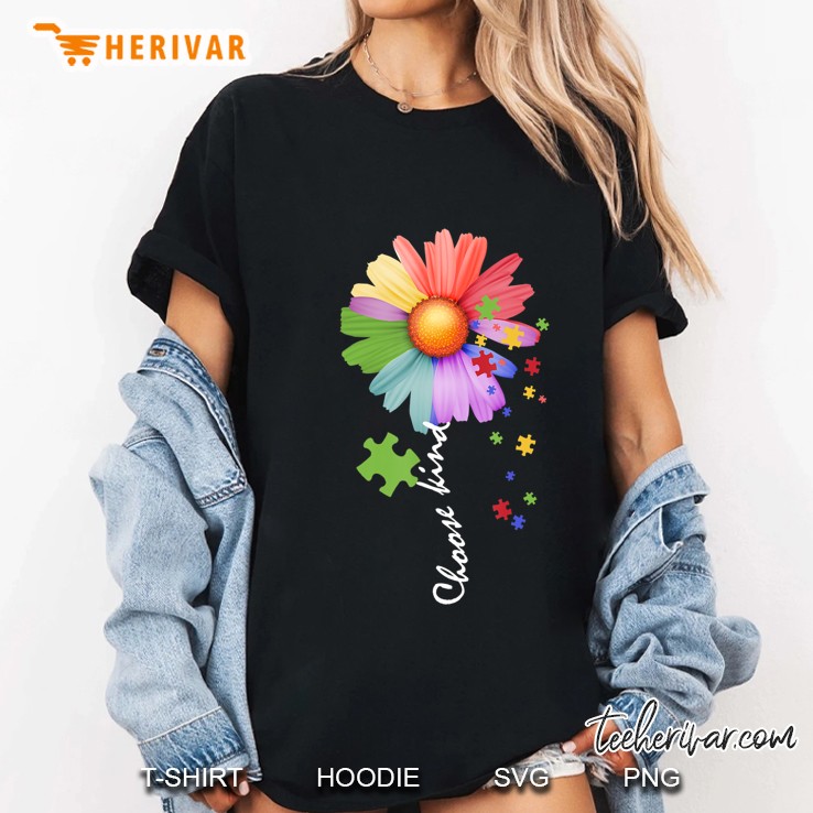Autism Awareness Shirt Choose Kindness Be Kind Support Gift Ladies Tee