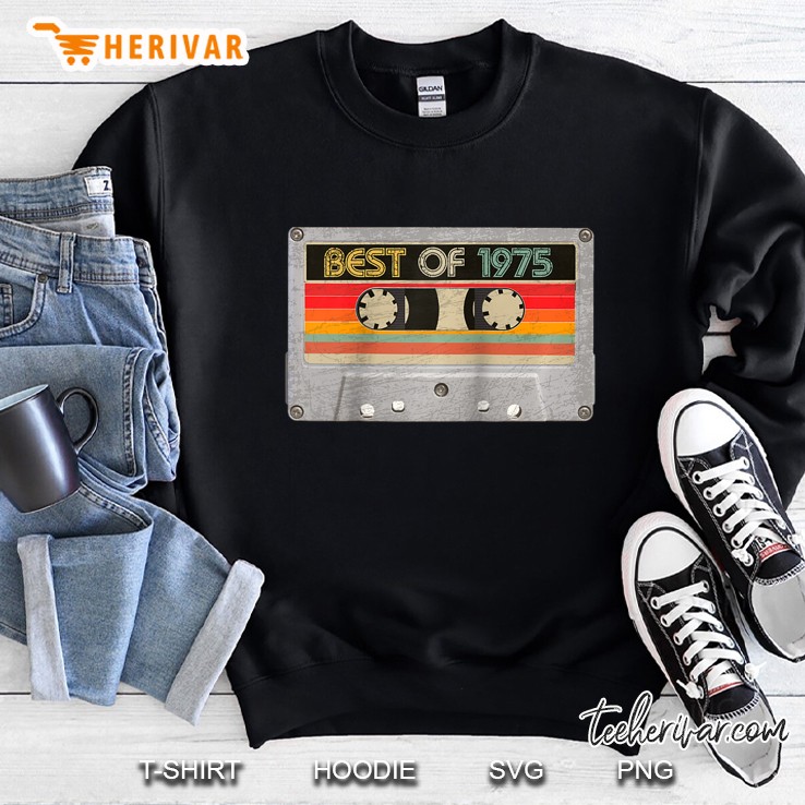Best Of 1975 45Th Birthday Gifts Cassette Tape Vintage Raglan Baseball Tee Sweatshirt