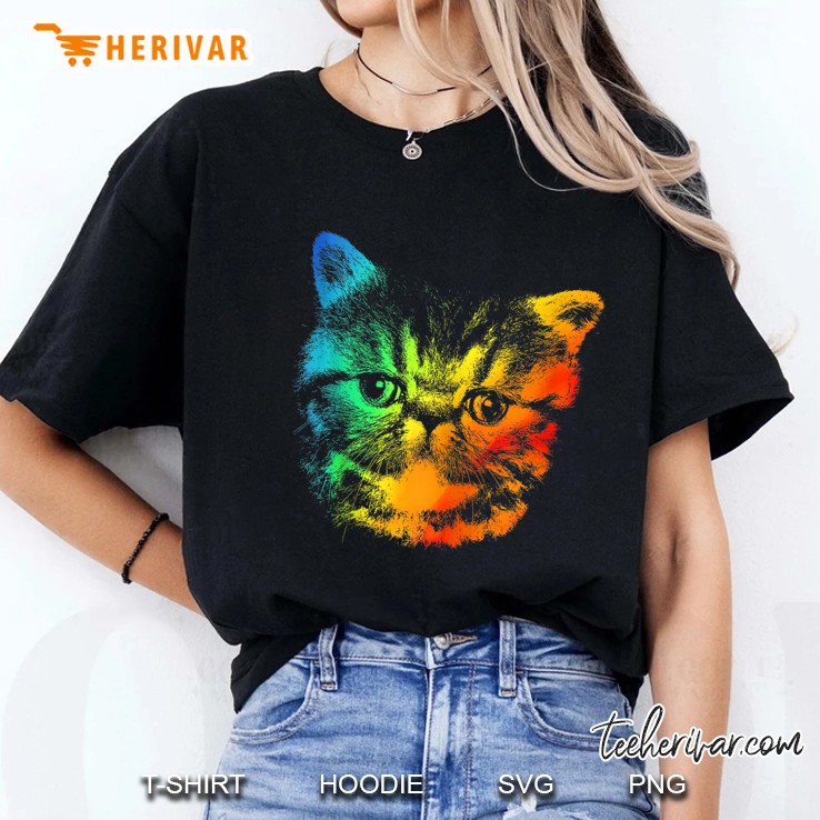 Exotic Shorthair Rainbow Retro Colorful Tank Top Hoodie