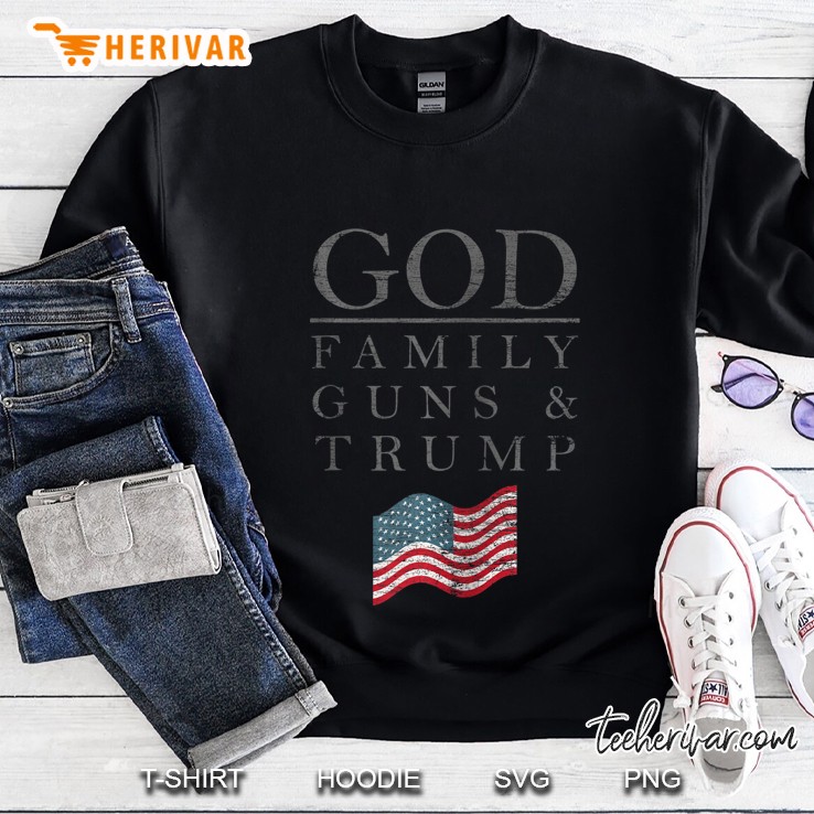 God Familiy Guns And Trump - Republican 2020 Donald Trump Zip Sweatshirt