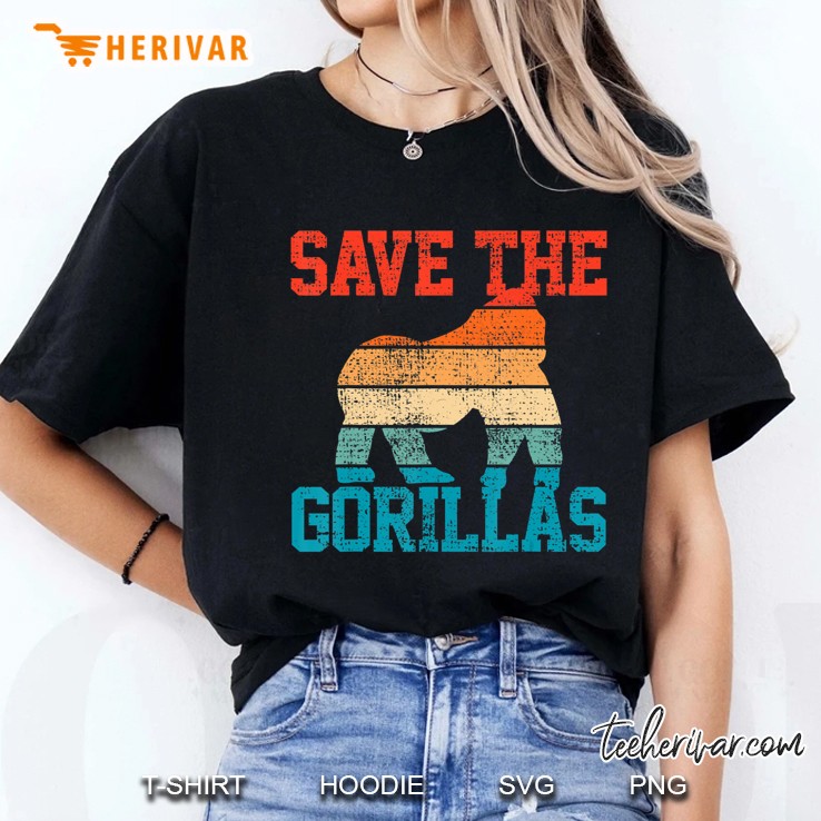 Gorilla Save The Gorillas Rainforest Vintage Hoodie