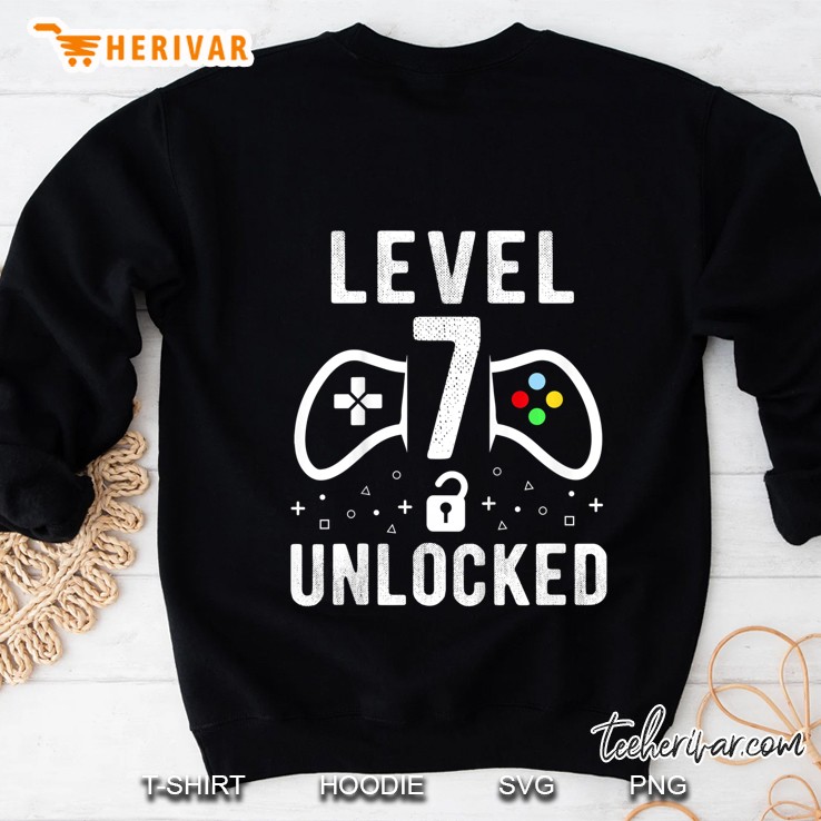 Kids 7Th Birthday Shirt Level 7 Unlocked Funny Video Gamer Gift Mugs