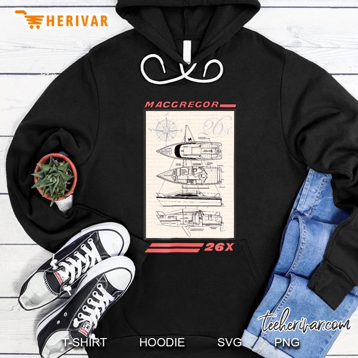 Macgregor 26X Sailboat Line Drawing Hoodie
