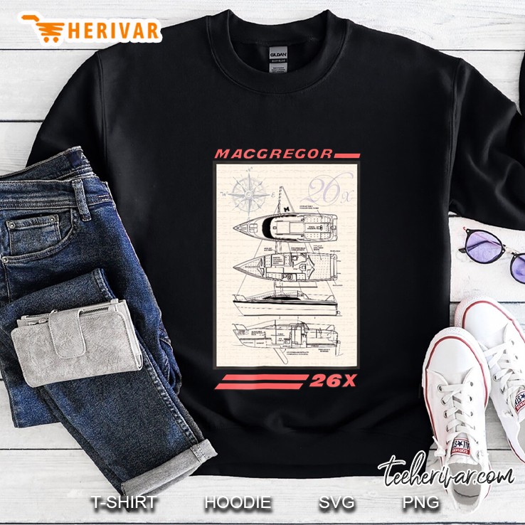 Macgregor 26X Sailboat Line Drawing Sweatshirt
