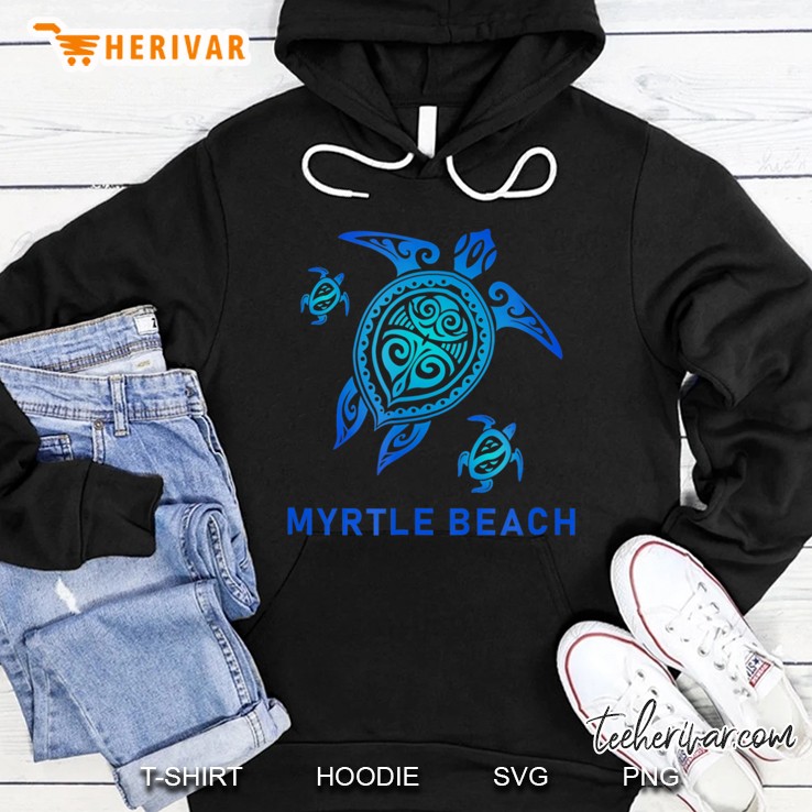 Myrtle Beach South Carolina Sea Blue Tribal Turtle Hoodie