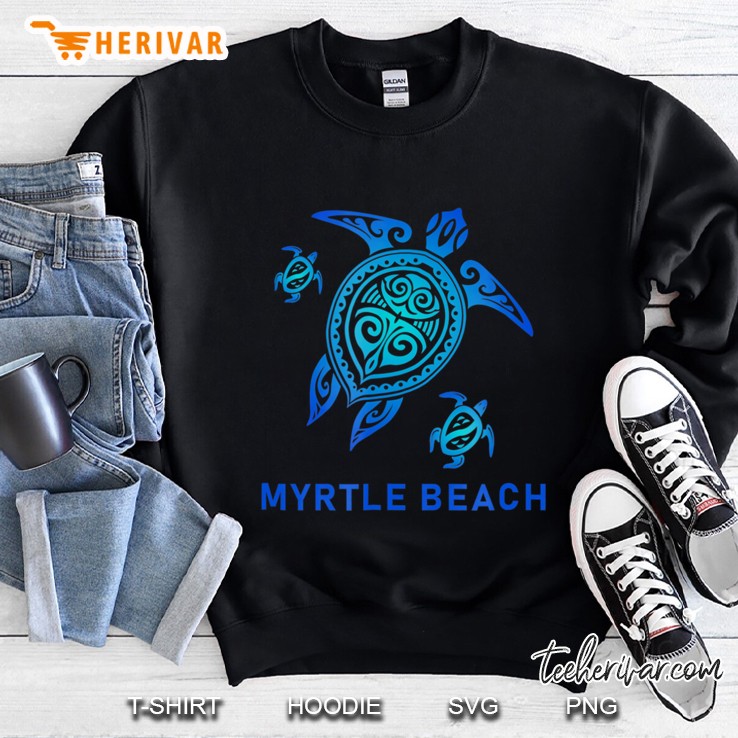 Myrtle Beach South Carolina Sea Blue Tribal Turtle Sweatshirt
