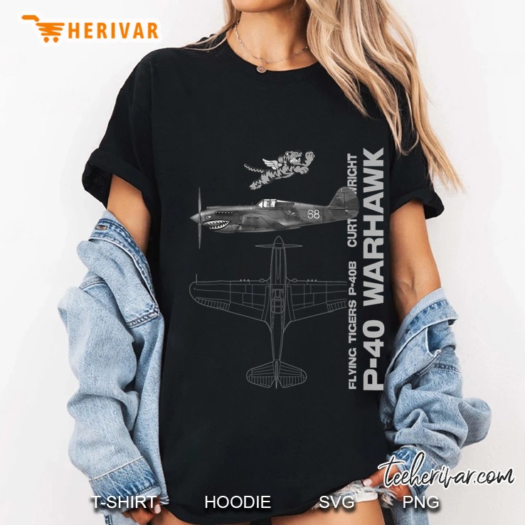 P-40 Warhawk Wwii Fighter Airplane Profile Hoodie