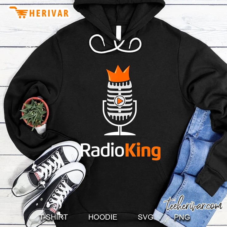 Radio King Microphone Dj Radio Host Anchor Funny Ham Radio Hoodie