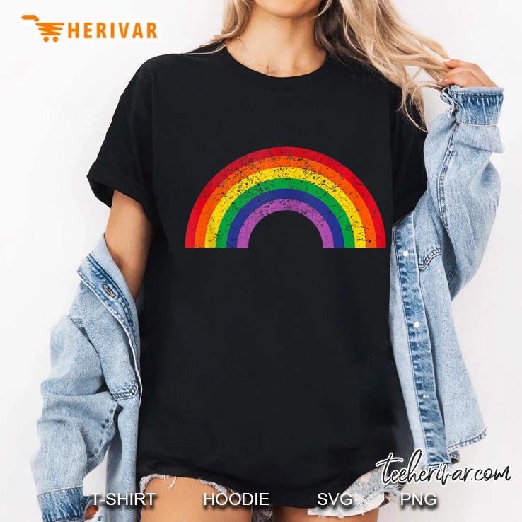 Rainbow Vintage Retro 80'S Gay Pride Lesbian Hoodie