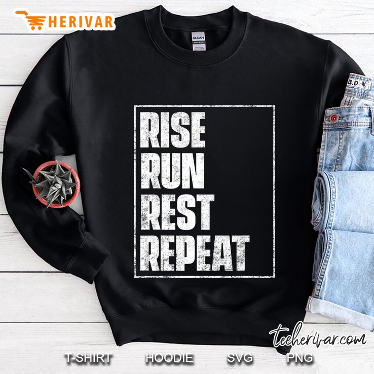 Rise Run Rest Repeat Running Quote Mugs