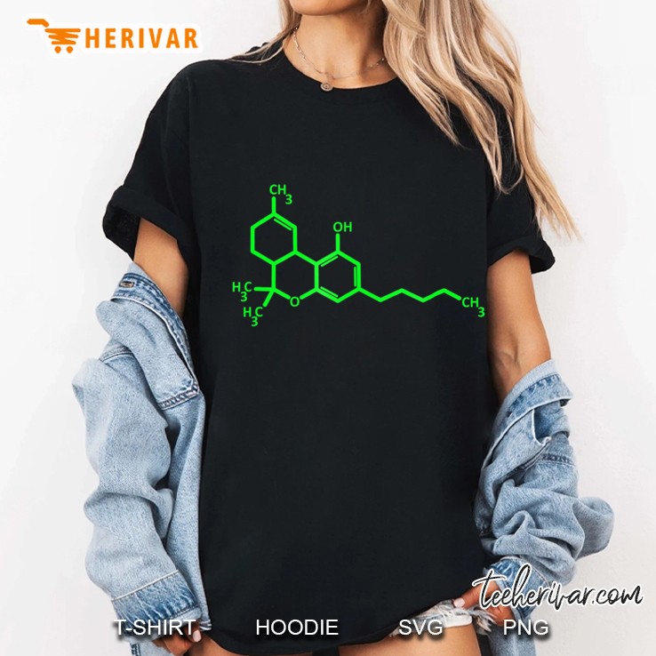 Thc Molecule Tetrahydrocannabinol Medical Marijuana Ladies Tee