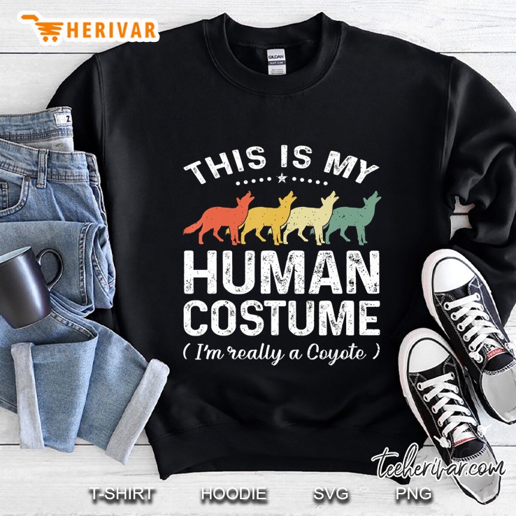 This Is My Human Costume Vintage Coyote Halloween Sweatshirt