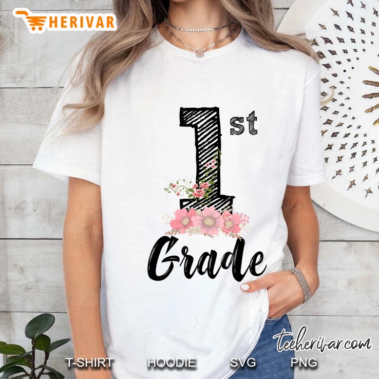 1St Grade Flower First Day Back To School Hoodie