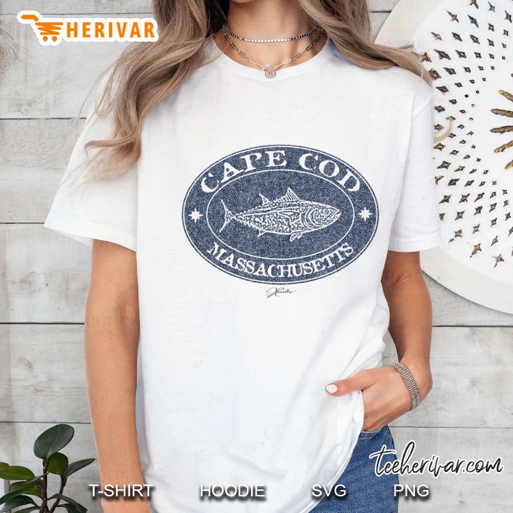 Jcombs Cape Cod, Ma, Bluefin Tuna (Distressed) Ladies Tee