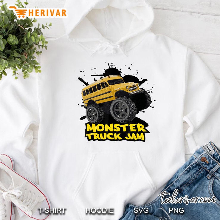 Monster Truck School Bus Shirt For Boys And Girls Hoodie