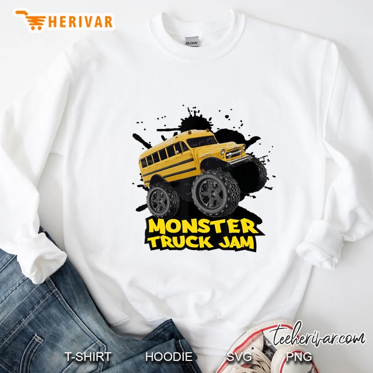 Monster Truck School Bus Shirt For Boys And Girls Sweatshirt