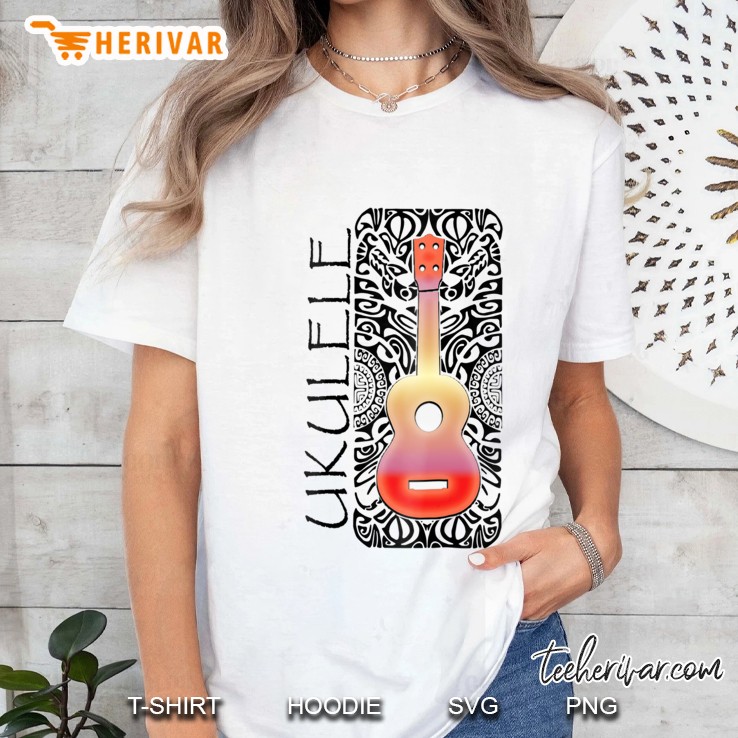 Ukulele Tattoo Tribal Pattern - Hawaiian Music Ladies Tee