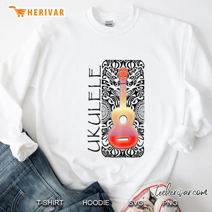 Ukulele Tattoo Tribal Pattern - Hawaiian Music Sweatshirt