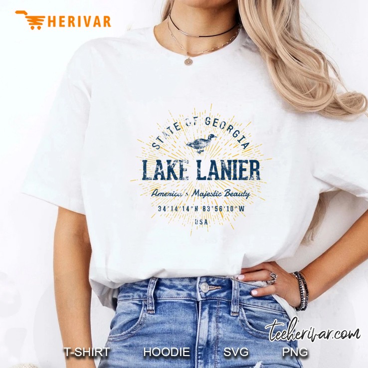 Vintage Retro Style Lake Lanier Ladies Tee