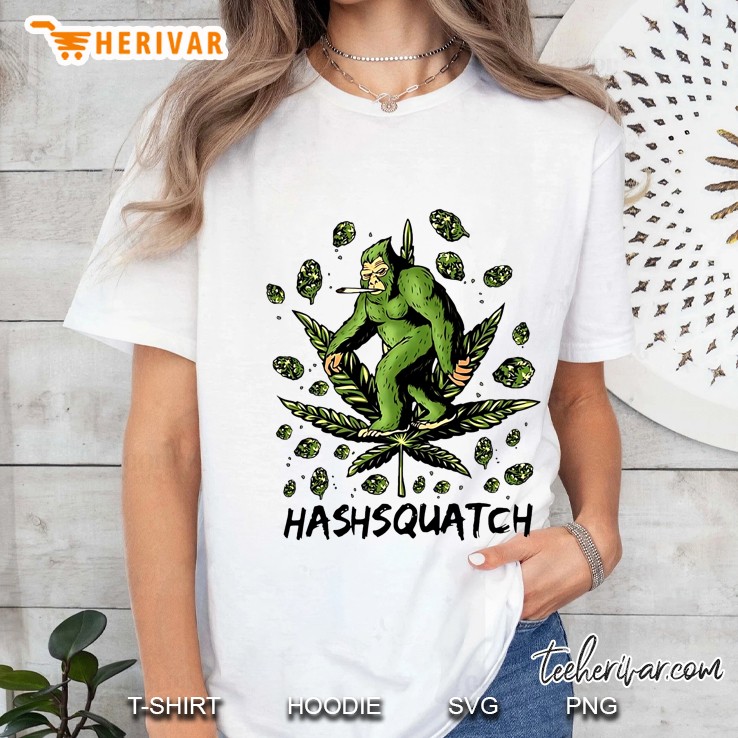 Bigfoot Smoke Weed Cannabis Hashquatch Ladies Tee