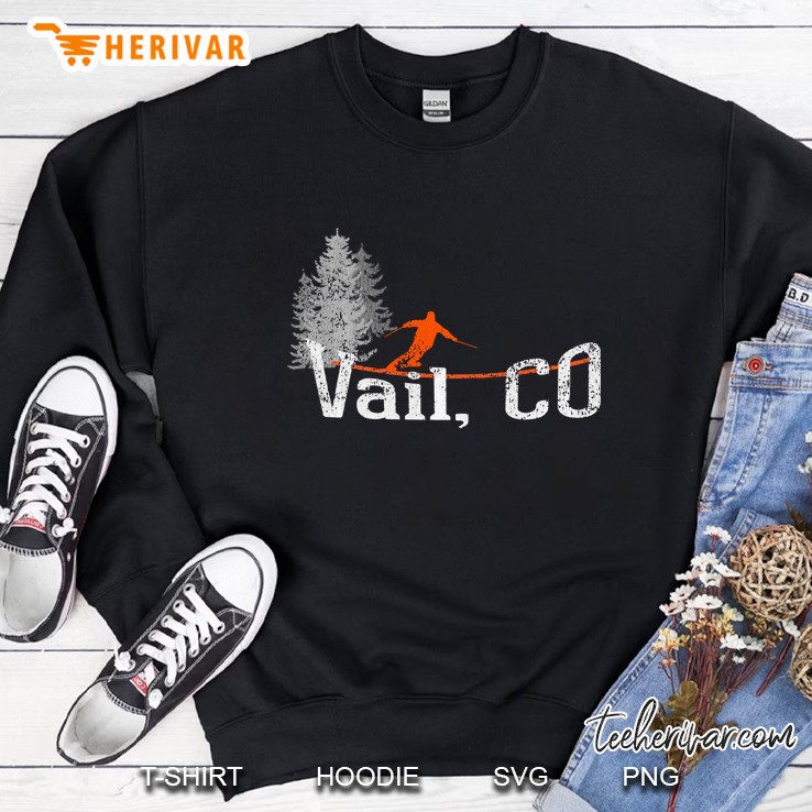 1980S Style Vail Co Vintage Skiing Sweatshirt