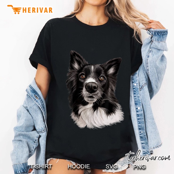 Border Collie Cute Dog Art Dogs Ladies Tee