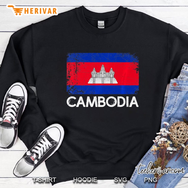 Cambodian Flag Vintage Made In Cambodia Sweatshirt
