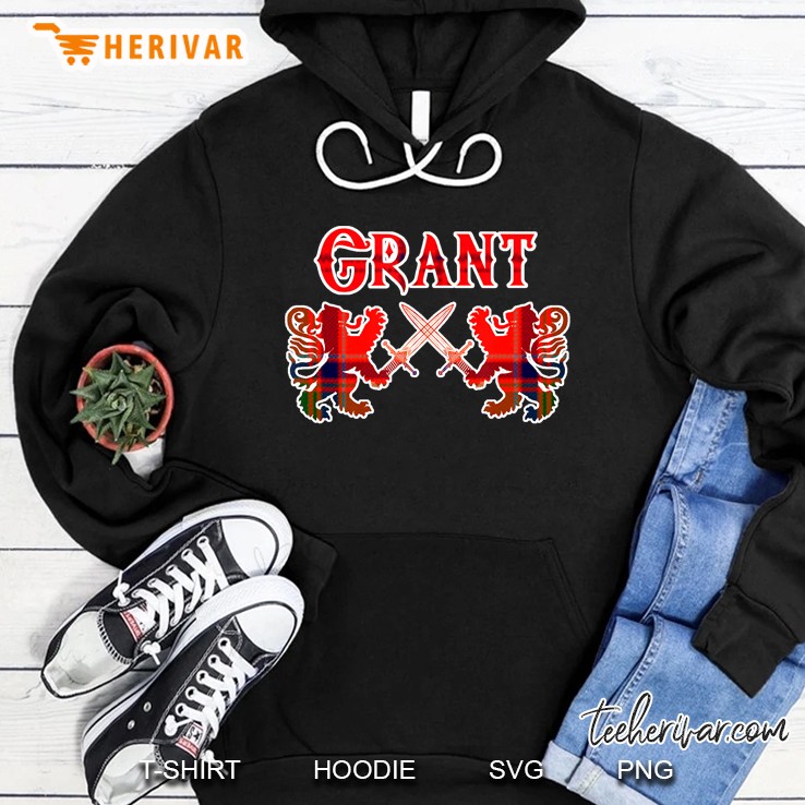 Clan Grant Scottish Family Kilt Tartan Lion Gift Hoodie