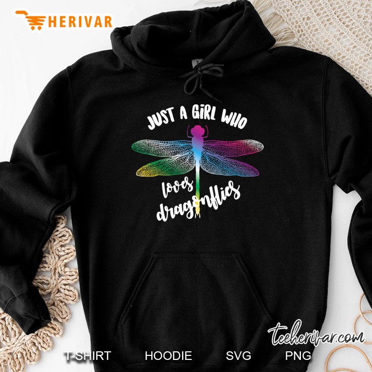 Cool Funny Just A Girl Who Loves Dragonflies Gift Pullover Hoodie